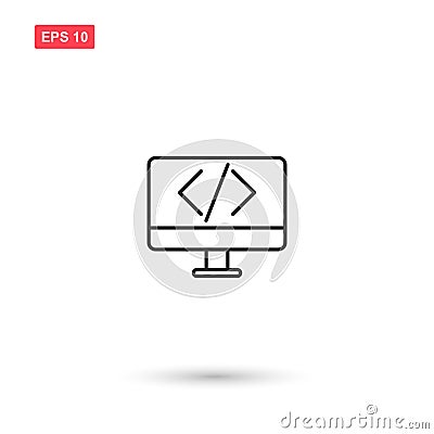 Custom code icon vector design isolated 7 Vector Illustration