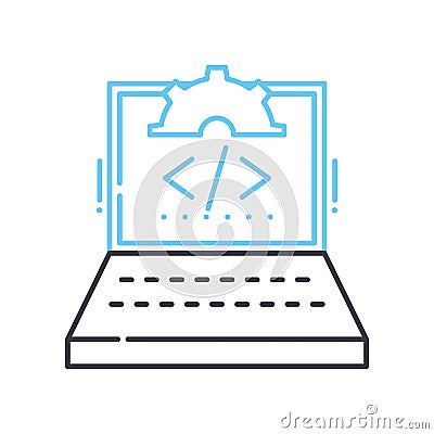 custom code implementation line icon, outline symbol, vector illustration, concept sign Vector Illustration