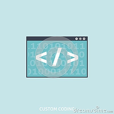 Custom Coding Vector Illustration