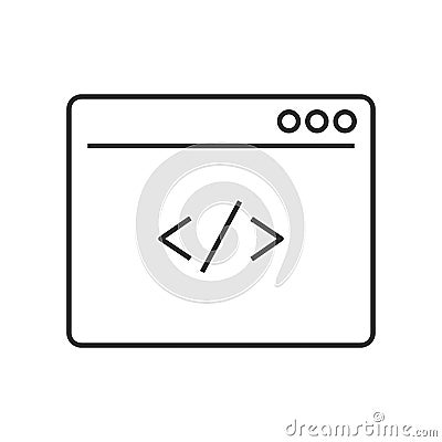 Custom coding line icon Vector Illustration