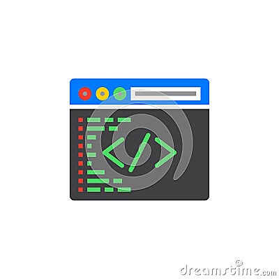 Custom coding symbol. Programming icon vector, filled flat sign, solid colorful pictogram isolated on white, logo illustration Vector Illustration