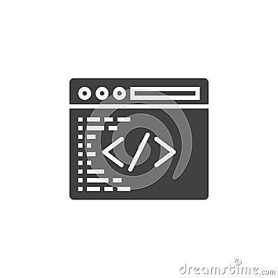 Custom coding symbol. Programming icon vector, filled flat sign, solid pictogram isolated on white, logo illustration Vector Illustration
