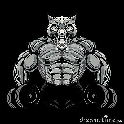 ANGRY WOLF GYM Stock Photo