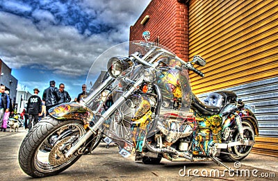 Custom designed American motorbike Editorial Stock Photo