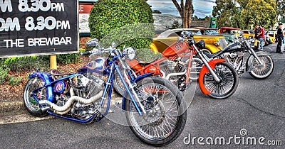 Custom designed American motorbikes Editorial Stock Photo