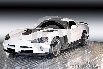 Custom Dodge Viper, 3/4 View Stock Photo