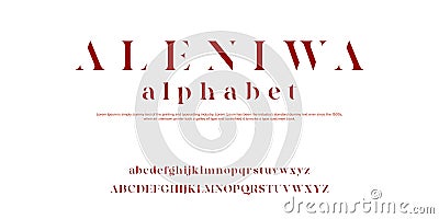 Tech Typeface font custom serif Vector Illustration