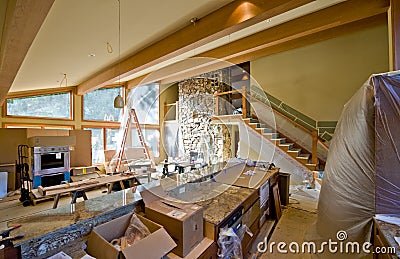 Custom Home Remodeling Stock Photo