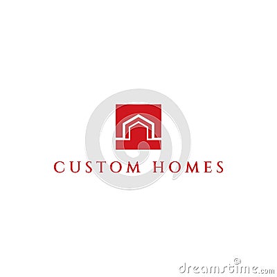 Custom Homes Real Estate Logo Design Template Vector Illustration