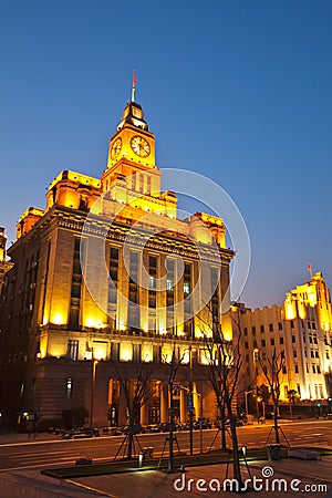 Custom house at bund of Shanghai Editorial Stock Photo