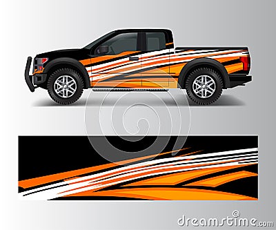 Custom livery race rally offroad car vehicle sticker and tinting. Car wrap decal design vector Vector Illustration