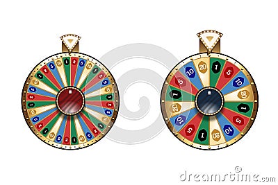 2 Custom Luxurious Wheels of Fortune Vector Illustration
