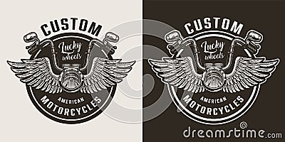 Custom motorcycle emblem Vector Illustration