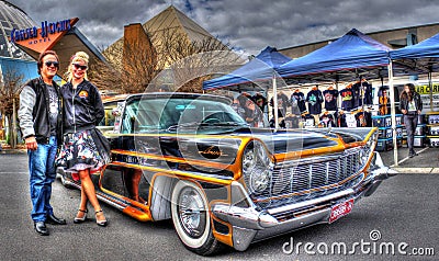 Custom painted 1950s American Ford Lincoln Continental Editorial Stock Photo