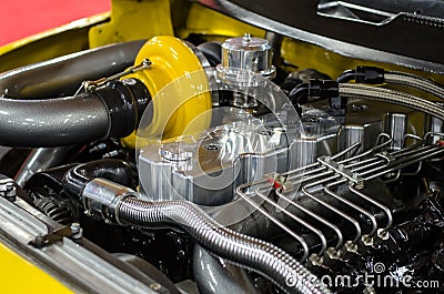 Custom Race Truck with Diesel Engine and Turbo Stock Photo