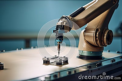 custom robotic arm with tools for precision tasks, such as threading a needle Stock Photo