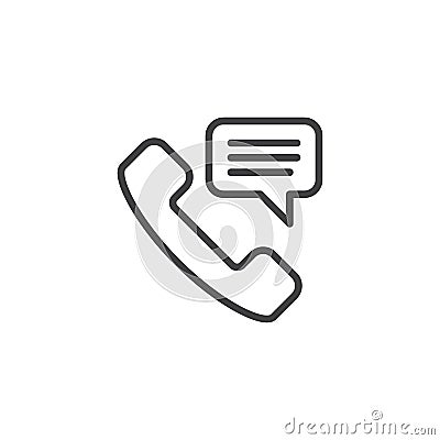 Custom service phone talk outline icon Vector Illustration