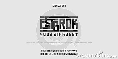 Custom simple font. Alphabetical design typeface. Vector Illustration