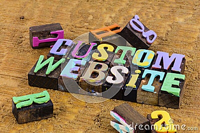 Custom website internet software computer design web marketing Stock Photo