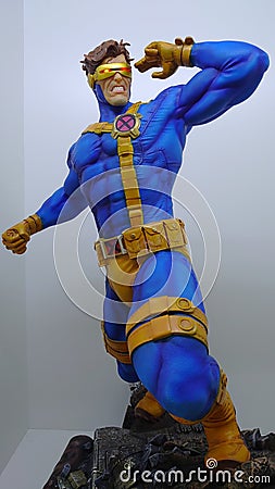 Custom 1/4 X Men Cyclops statue - super heroes action figure with light up function Editorial Stock Photo