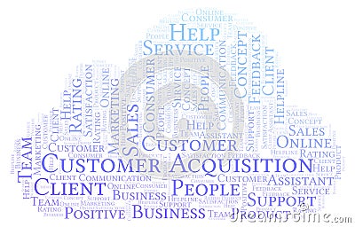 Customer Acquisition word cloud. Stock Photo