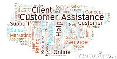Customer Assistance word cloud. Stock Photo