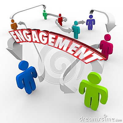 Customer Audience Engagement People Connected Arrows Stock Photo