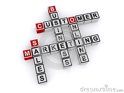 Customer business online marketing sales word blocks Stock Photo