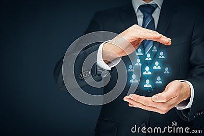 Customer care and manage human resources Stock Photo