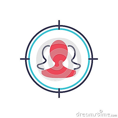 Customer-Centric Analytics vector illustration. Website development and IT business image. User experience. Outline icon with Vector Illustration