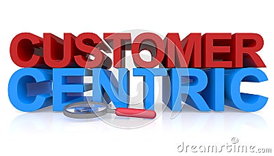 Customer centric on white Stock Photo