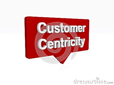 customer centricity speech ballon on white Stock Photo