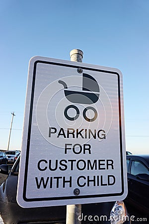 Customer with child parking Stock Photo