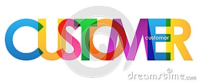 CUSTOMER colorful overlapping letters banner Stock Photo