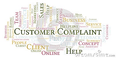 Customer Complaint word cloud. Stock Photo