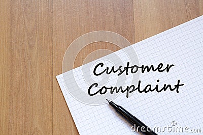 Customer complaint write on notebook Stock Photo