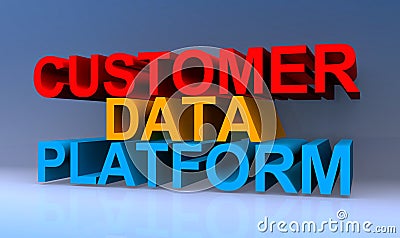 Customer data platform on blue Stock Photo