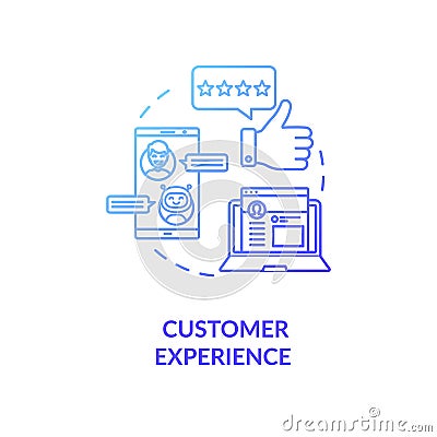 Customer experience blue gradient concept icon Vector Illustration