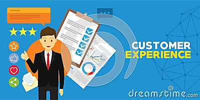 Customer experience and client testimonials Vector Illustration