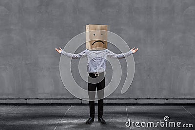 Customer Experience Concept, Unhappy Businessman Client with Sad Stock Photo