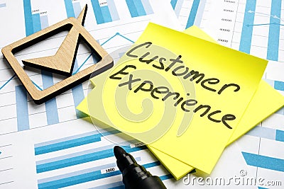 Customer experience management. Business documents and graphs Stock Photo