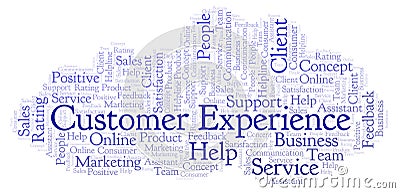 Customer Experience word cloud. Stock Photo