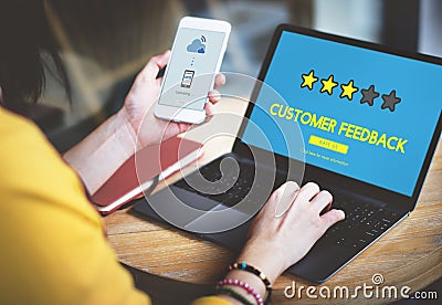 Customer Feedback Comment Vote Review Results Concept Stock Photo