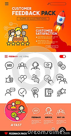 Customer Feedback icons and Design Vector Illustration