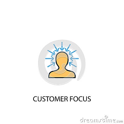 Customer focus concept 2 colored icon Vector Illustration