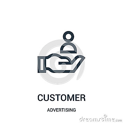 customer icon vector from advertising collection. Thin line customer outline icon vector illustration Vector Illustration