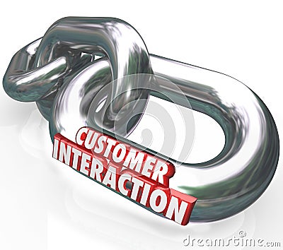 Customer Interaction 3d Words Chain Links Partnership Engagement Stock Photo