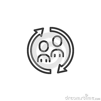 Customer interaction line icon Vector Illustration