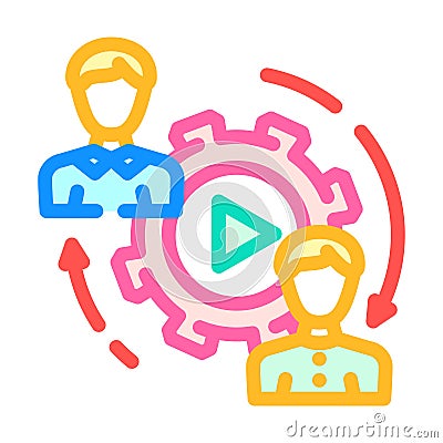 customer interaction social media color icon vector illustration Vector Illustration