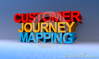 Customer journey mapping on blue Stock Photo